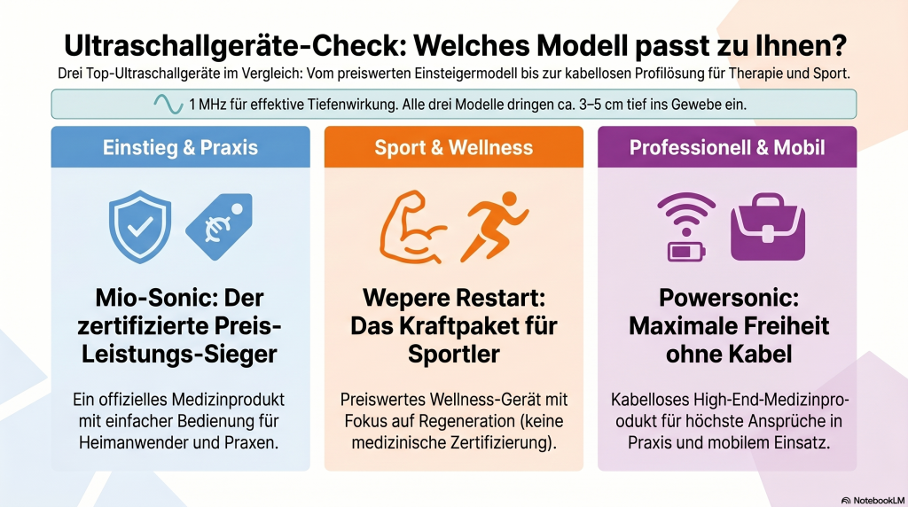 Ultraschalltherapie Geräte für Zuhause im Vergleich